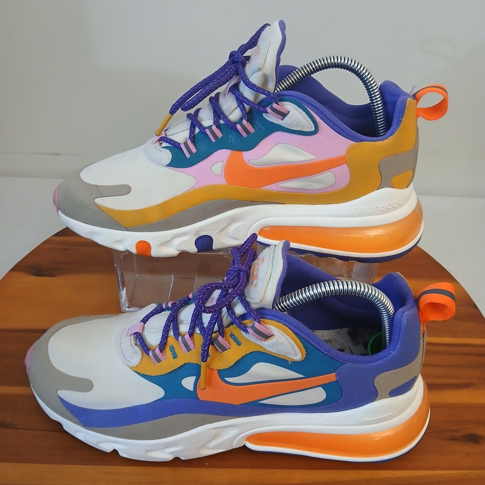 Nike Air Max 270 React Mens 8 Multi Color Running Shoes Sneakers CU3014-181